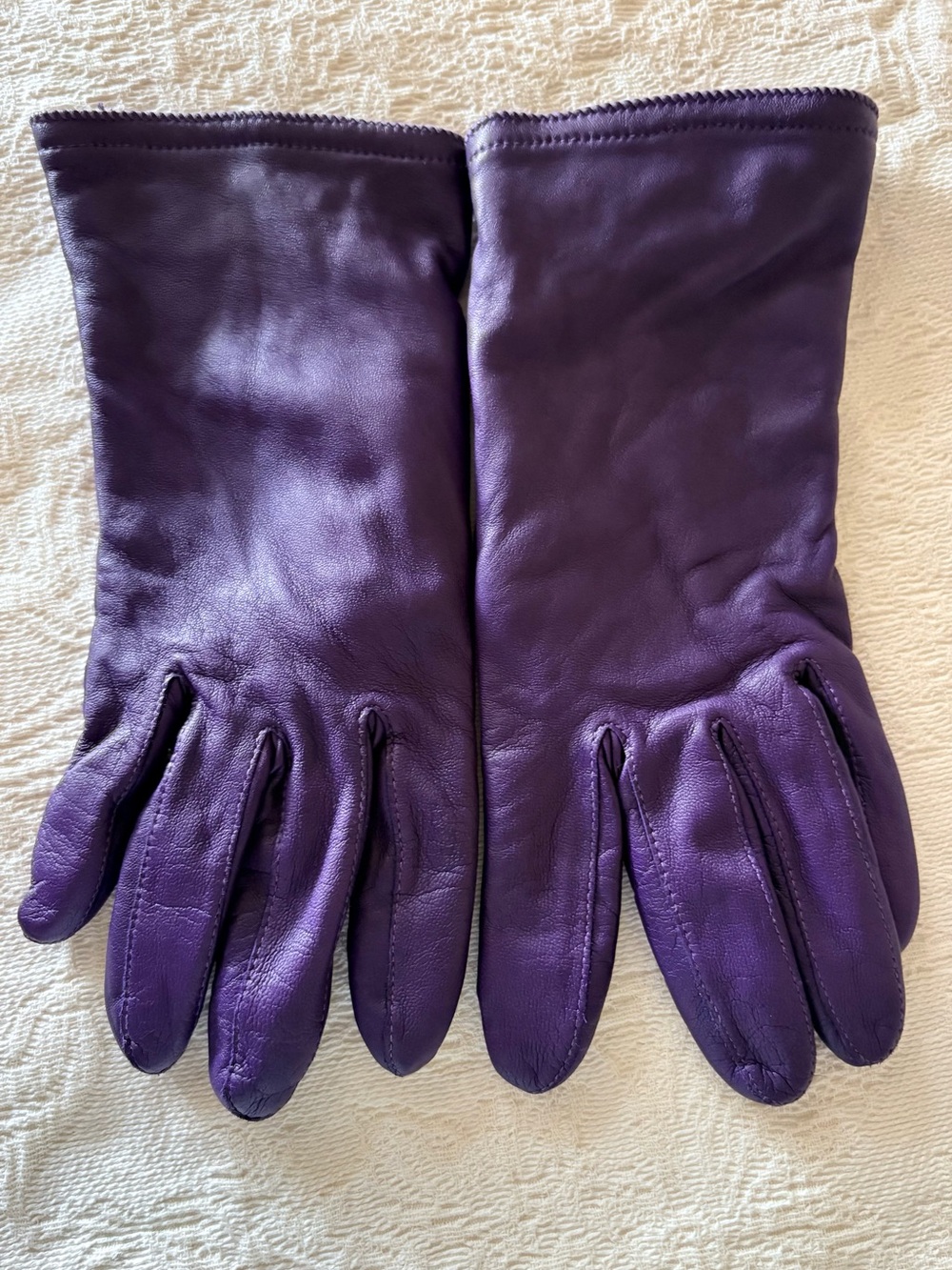 Aris Genuine Leather Lined Gloves | Purple |Size 8 | Style 834C1